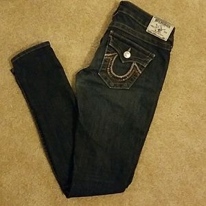 True Religion Dark Wash skinny jeans